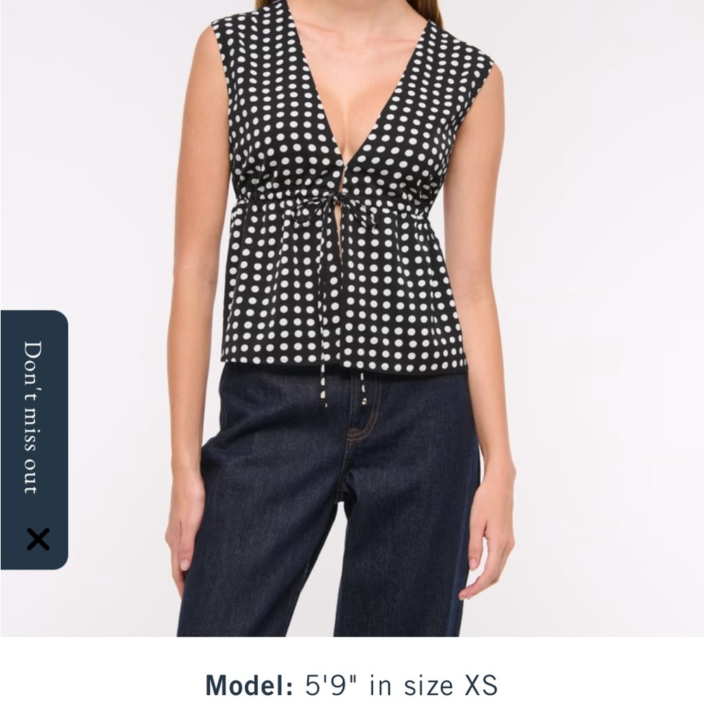 Abercrombie & Fitch Black and White Polka Dot Blouse